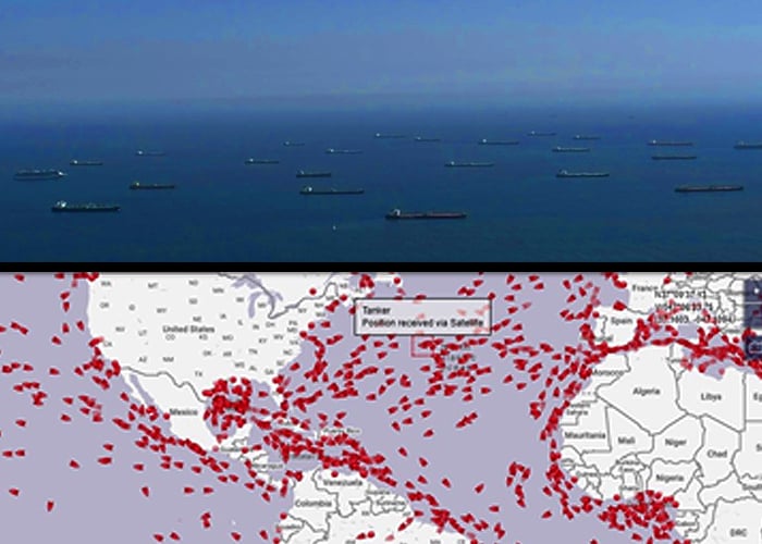 Invasión de barcos petroleros a la espera de que suba el precio