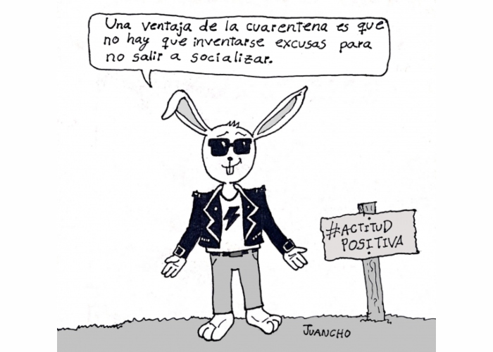 Caricatura: Actitud positiva en tiempos de cuarentena 2