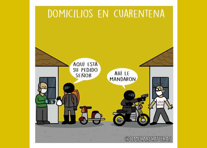 Caricatura: Domicilios en cuarentena