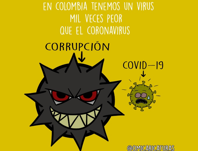 Caricatura: El virus de la corrupción