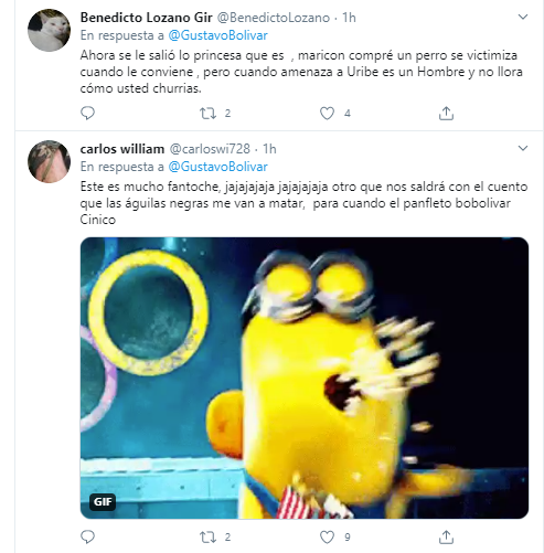  - Le dan durísimo a Gustavo Bolívar por insinuar que Uribe lo va a mandar a matar