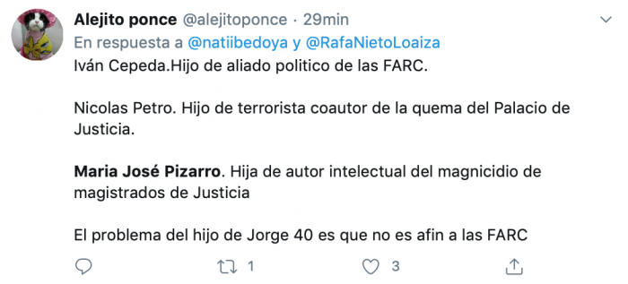  - Uribistas matonean a María José Pizarro por ser hija de guerrillero