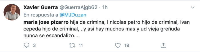  - Uribistas matonean a María José Pizarro por ser hija de guerrillero