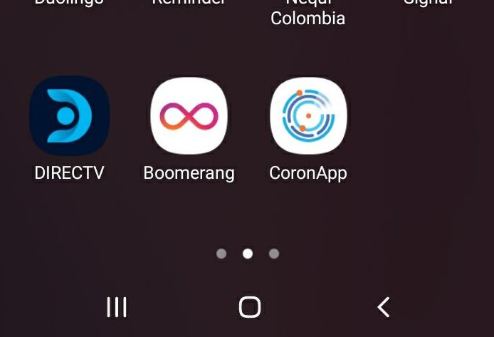 Una aplicación llamada "CoronApp" apareció de un día para otro en el teléfono Samsung de María Fernanda