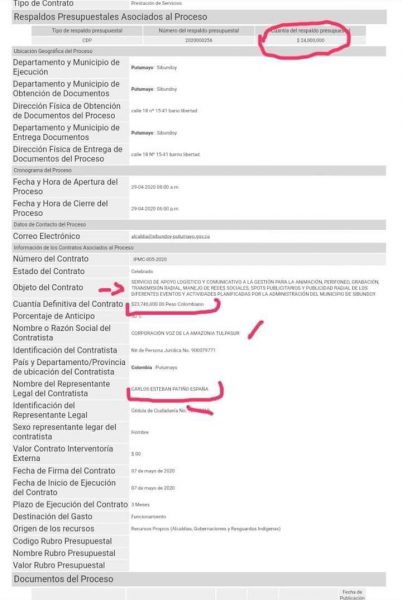  - Los polémicos contratos del alcalde de Sibundoy, Putumayo