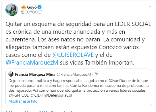  - "Goyo no es más que una resentida"