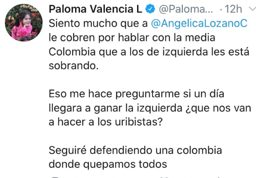  - “Si un día gana la izquierda ¿que nos van a hacer a los uribistas?”