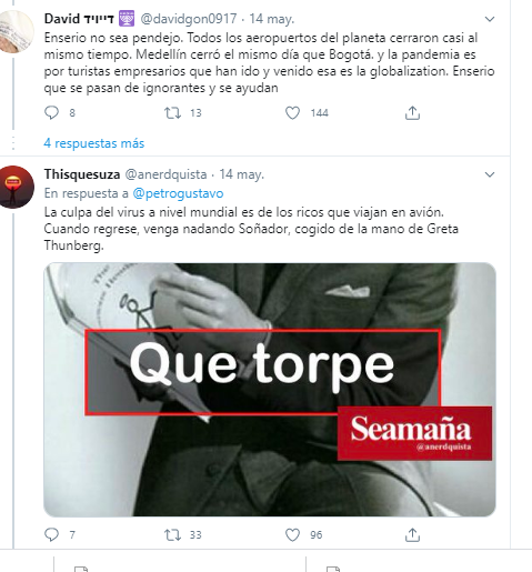  - Destrozan a Gustavo Petro por decir que el Coronavirus lo trajeron los ricos