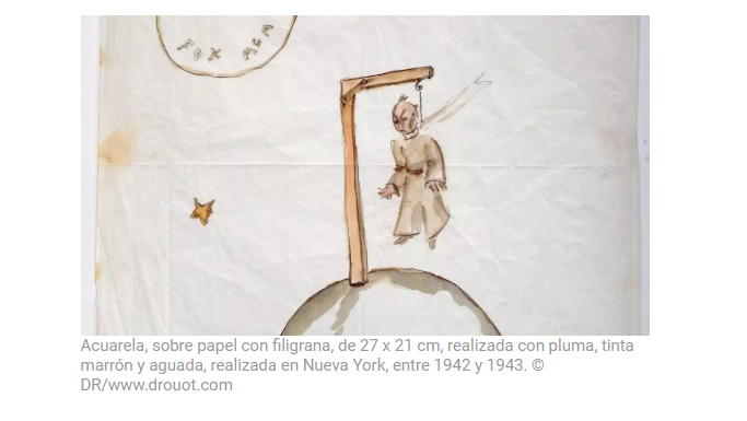  - Subastan "El Principito ahorcado", sombrío dibujo de Saint-Exupéry