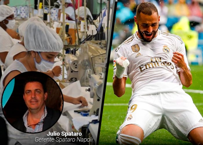 Los fabricantes de las camisetas del Real Madrid en Cali, ahora hacen trajes de bioseguridad