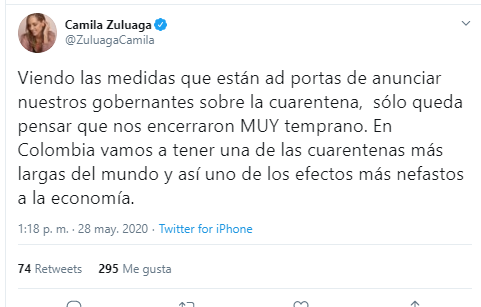  - "En Colombia nos encerraron muy temprano, será una de las cuarentenas más largas del mundo"