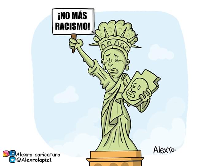 Caricatura: No más racismo