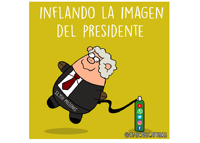 Caricatura: Inflando la imagen del presidente