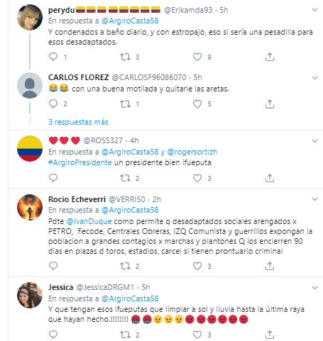  - "Todo ifueputa que salga a marchar me lo agarran de las gue...y lo meten preso a pata"