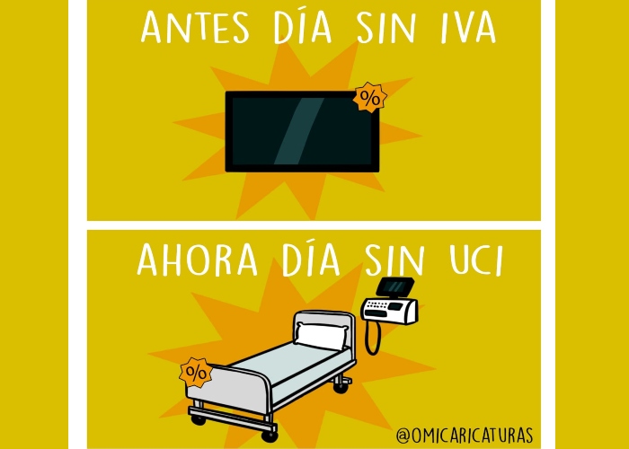 Caricatura: Antes del día sin IVA y ahora...