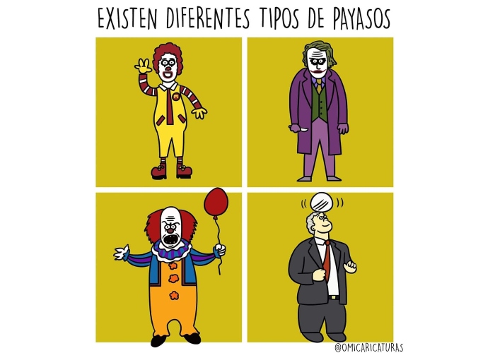 Caricatura: Diferentes tipos de payasos