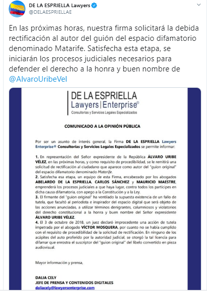  - ¿Alvaro Uribe quiere censurar Matarife?