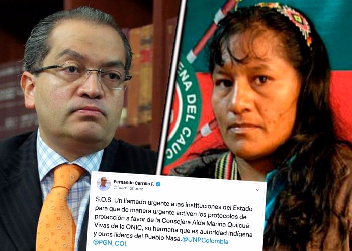 Urgente, la vida de Aída Quilcué corre peligro: Fernando Carrillo