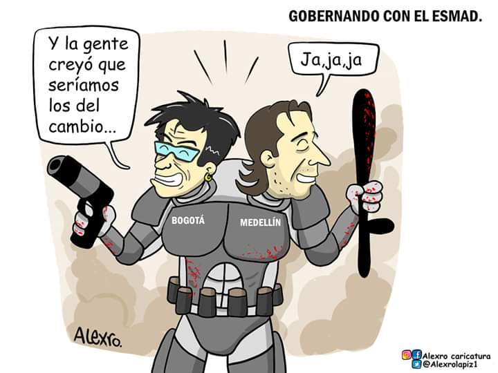 Caricatura: Gobernando con el ESMAD