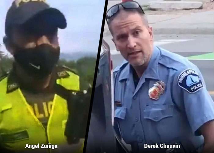 Un ángel y un demonio con uniforme