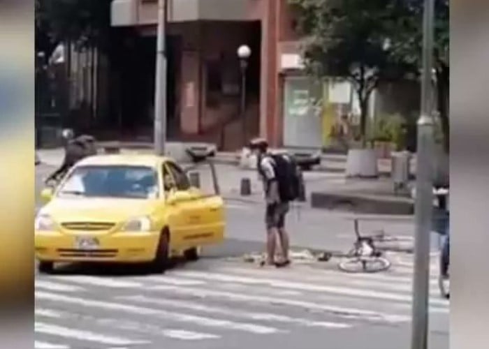 El intento de homicidio de un taxista a un ciclista en Bogotá
