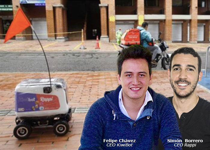 El robot de Rappi y su aliado KiwiBot  en Medellín
