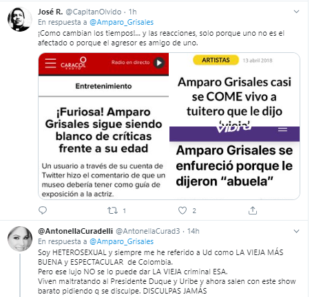  - La defensa de la "viejota" Amparo Grisales a Duque por llamar "viejita" a Aida Avella