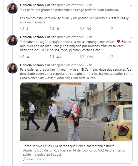  - "Por culpa del señor de la droguería que atendió enfermo, ya hay 30 muertos en mi barrio"