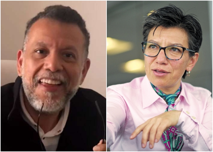 Furia del Padre Linero con Claudia López