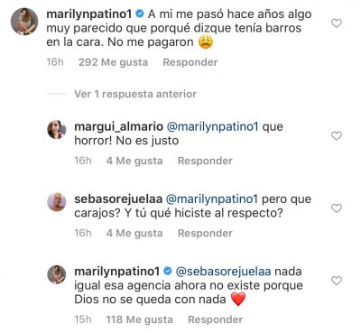  - Por tener barros en la cara a Marilyn Patiño dejaron de pagarle un trabajo