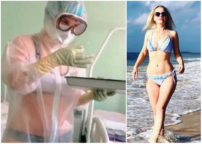 Enfermera que atendía a pacientes de COVID en ropa interior ahora es modelo