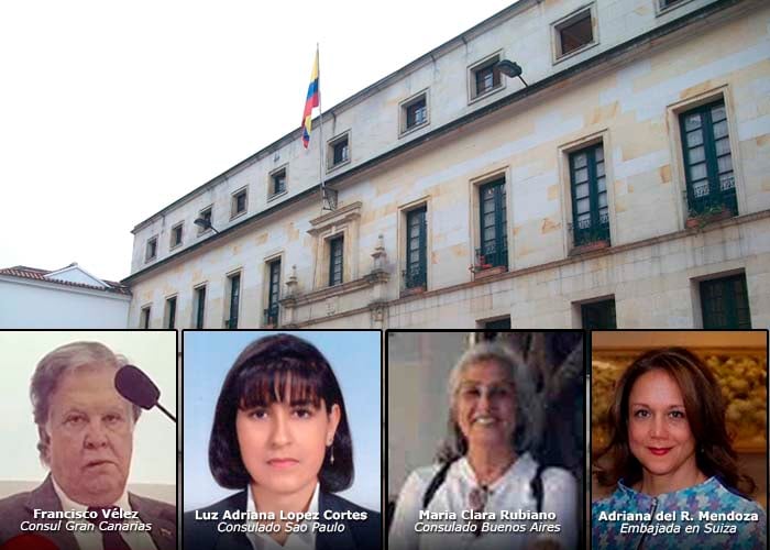 Embarradas de cuatro diplomáticos colombianos en plena pandemia