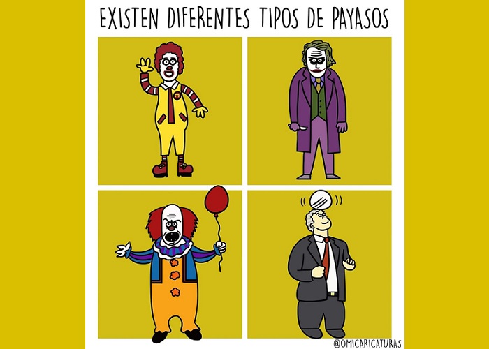 Caricatura: Un payaso entre payasos