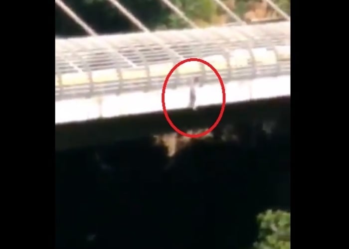 VIDEO - Suicidio, la otra pandemia: se lanza un joven del viaducto en Bucaramanga