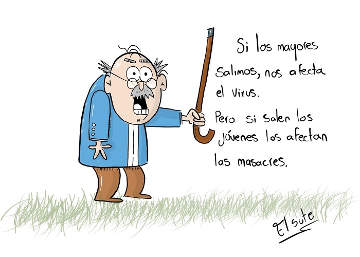 Caricatura: Cuarentena social