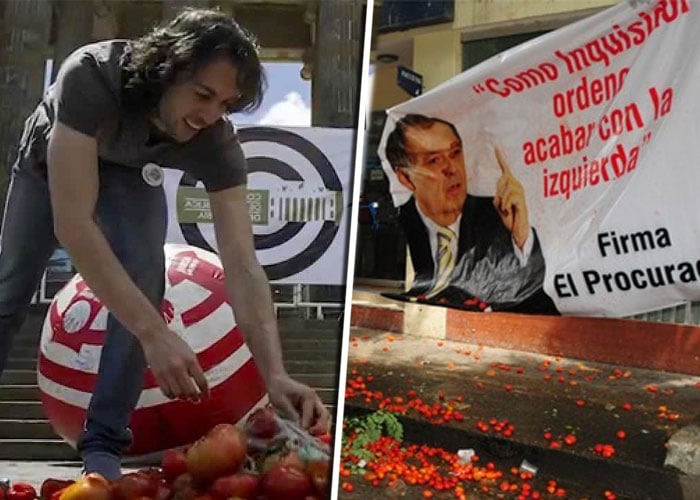 El alcalde de Medellín se dio a conocer con tomatazos a políticos