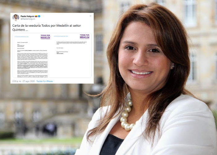Paola Holguín también salió en defensa de la veeduría de Medellín