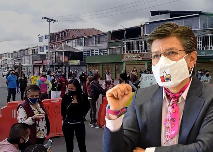 Comerciantes se le revelan a Claudia López en la calle