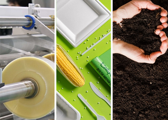 Materiales 100% compostables cambian el chip de la industria plástica