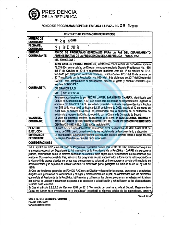  - La cercanía de Duque con Du Brands, los encargados de perfilar influencers