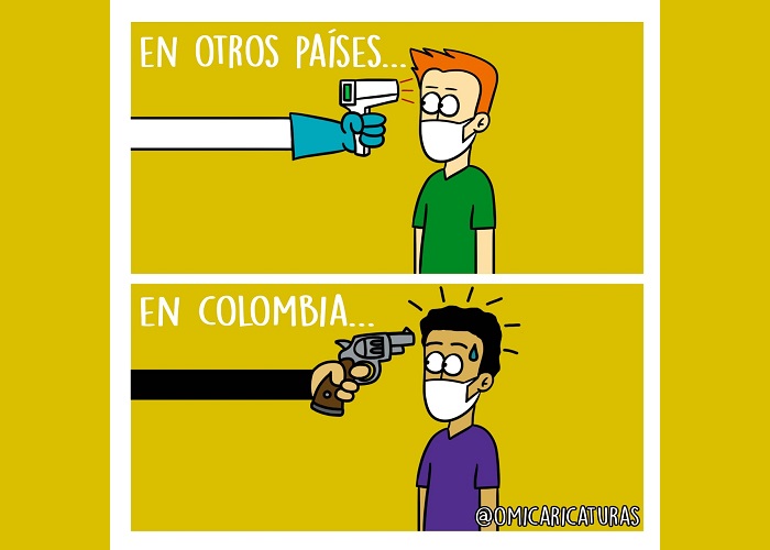 Caricatura: Otros países versus Colombia