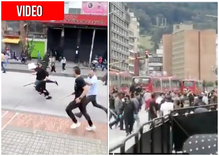 VIDEO: Batalla campal de comerciantes en San Victorino