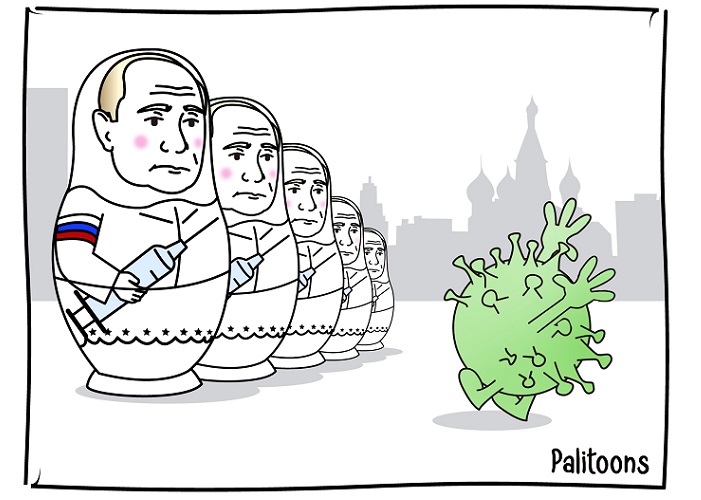Caricatura: La vacuna rusa contra el COVID-19