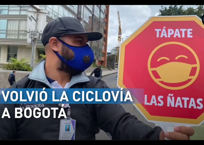 Volvió la ciclovía en Bogotá después de la cuarentena