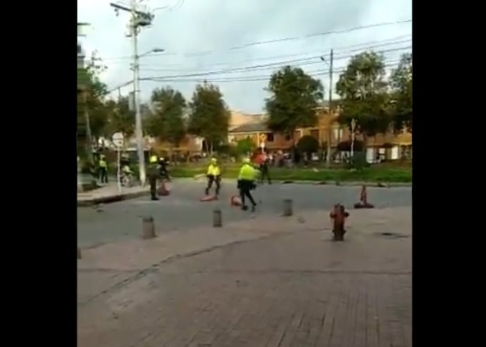 Otra vez la policía dispara contra la gente en Bogotá. VIDEO