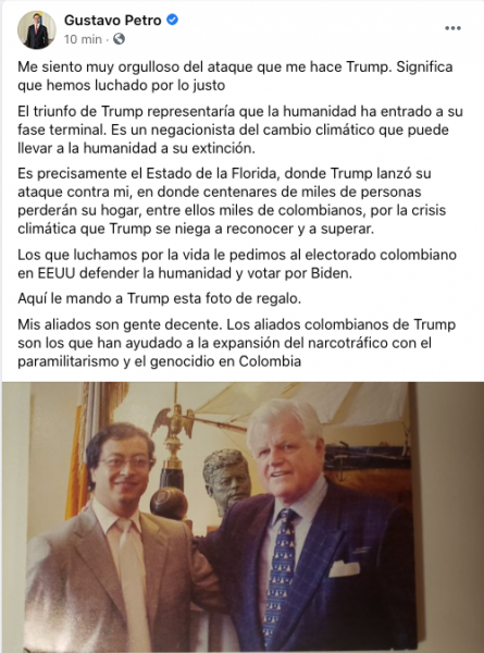  - "Aliados colombianos de Trump son los que han ayudado a la expansión del narcotráfico"
