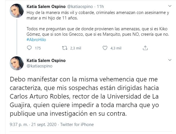  - Rector de Universidad habría amenazado de muerte a periodista de Noticias Uno y a su hijo