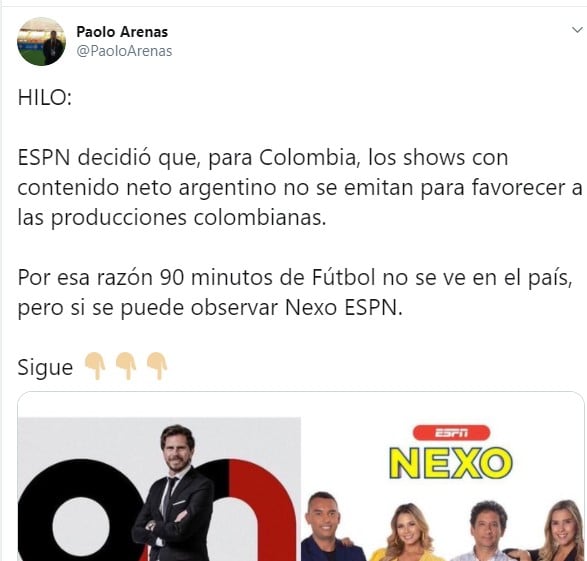 Indignación con ESPN Colombia por imponer programa de Antonio Casale - -- Las2orillas - Indignación con ESPN Colombia por imponer programa de Antonio Casale