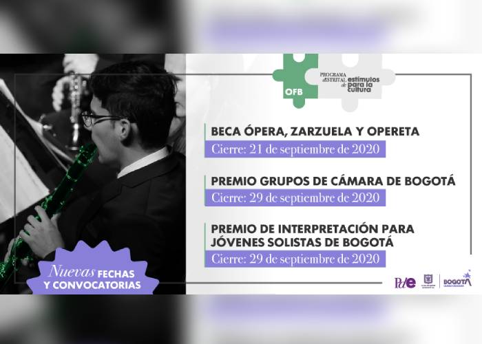 Abiertas nuevas convocatorias de estímulos de la Orquesta Filarmónica de Bogotá