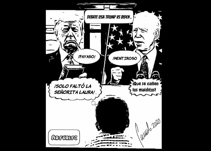 Caricatura: Laura Bozzo, lo único que faltó en el debate entre Trump y Biden